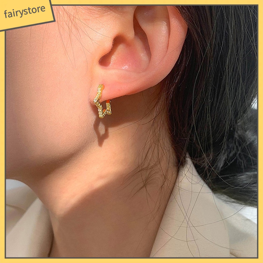 [FRO] 1 Đôi Bông Tai Thời Trang Sáng Bóng Hình Ngôi Sao Lấp Lánh Phong Cách Punk Mặc Hàng Ngày Cho Nam Và Nữ Dating