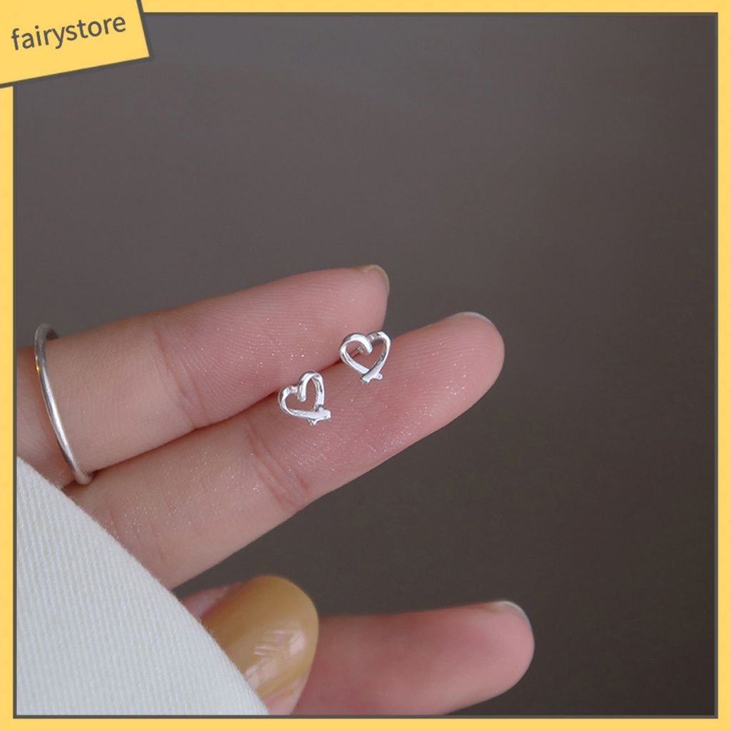 1 Đôi Bông Tai Hình Học / Bướm / Trái Tim / Ngôi Sao Rỗng Mạ Điện Sáng Bóng Chống Dị Ứng Trang Sức Làm Quà Tặng Cho Bạn Gái