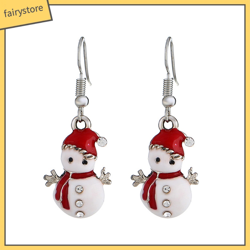 Bông Tai Dáng Dài Hình Người Tuyết Dễ Thương Cho Nữ