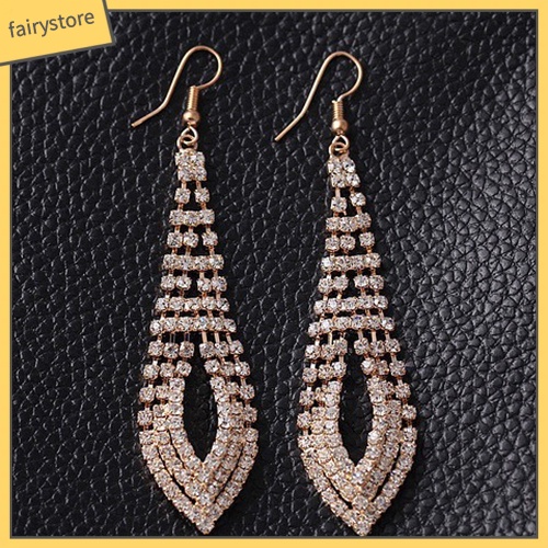 Đôi Khuyên Tai Dài Đính Đá Thời Trang Cho Nữ