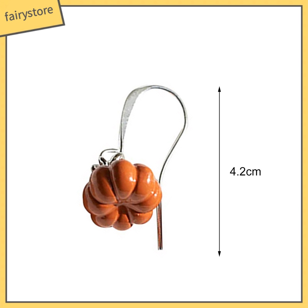 1 Đôi Bông Tai Mạ Bạc Hình Trái Bí Ngô Phong Cách Halloween Thời Trang Cho Nữ