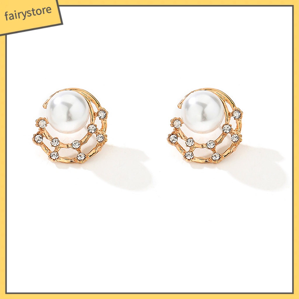 Bông Tai Đính Đá Ngọc Trai Giả Thời Trang Dành Cho Nữ