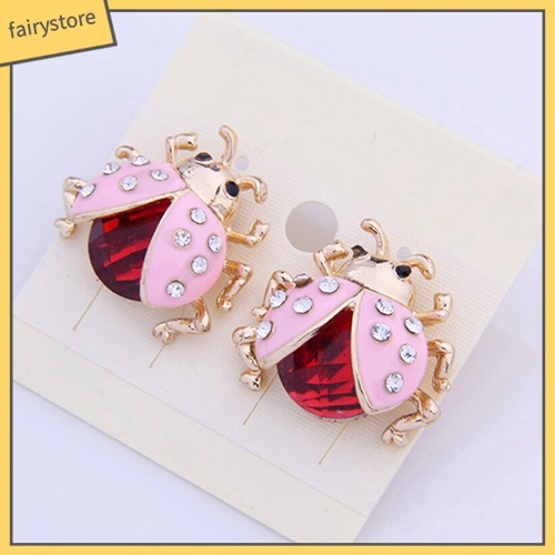 Bông Tai Hình Bọ Rùa Đính Đá Dễ Thương Cho Nữ