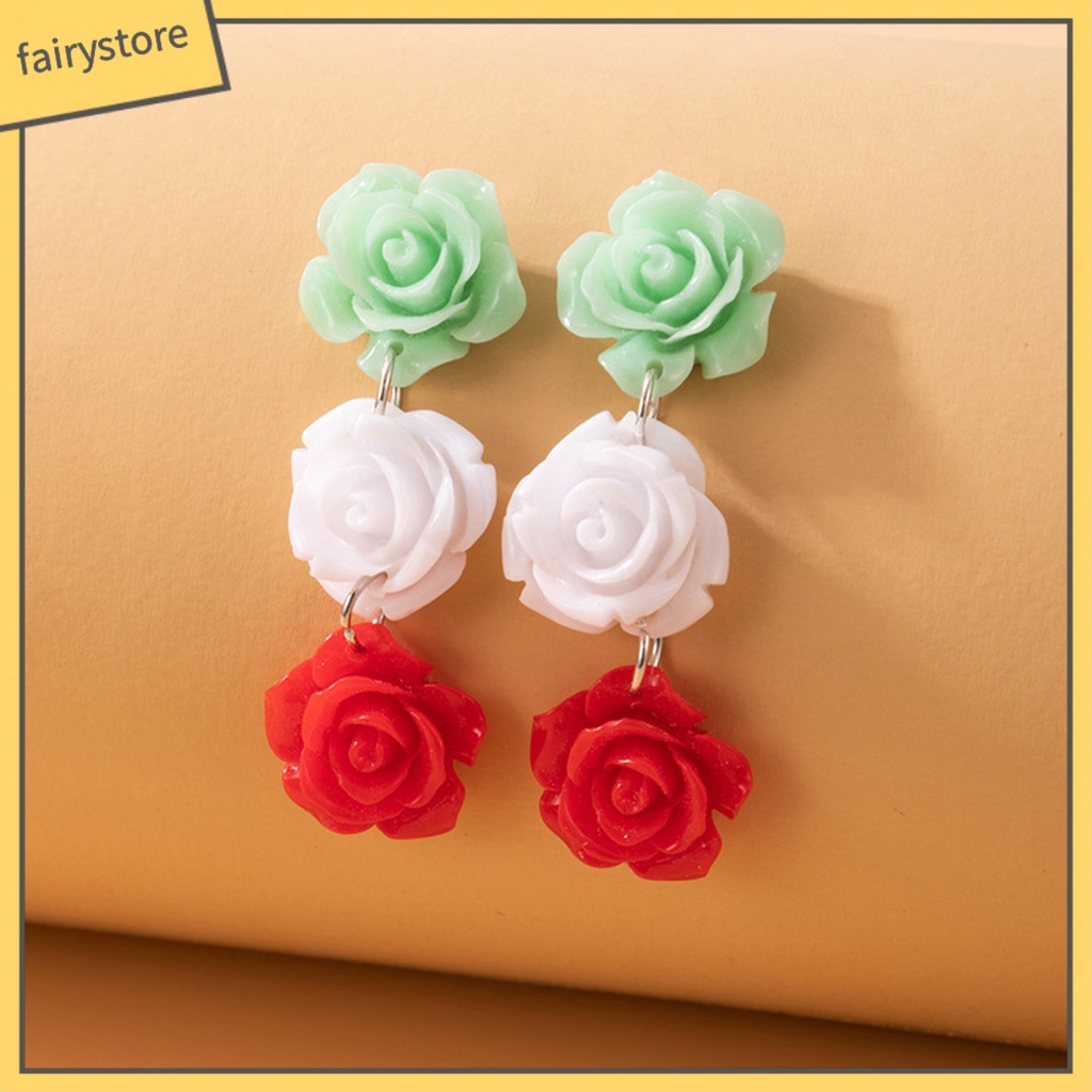 1 Đôi Bông Tai Dáng Dài Hình Hoa Thiết Kế Tối Giản Thời Trang Dự Tiệc