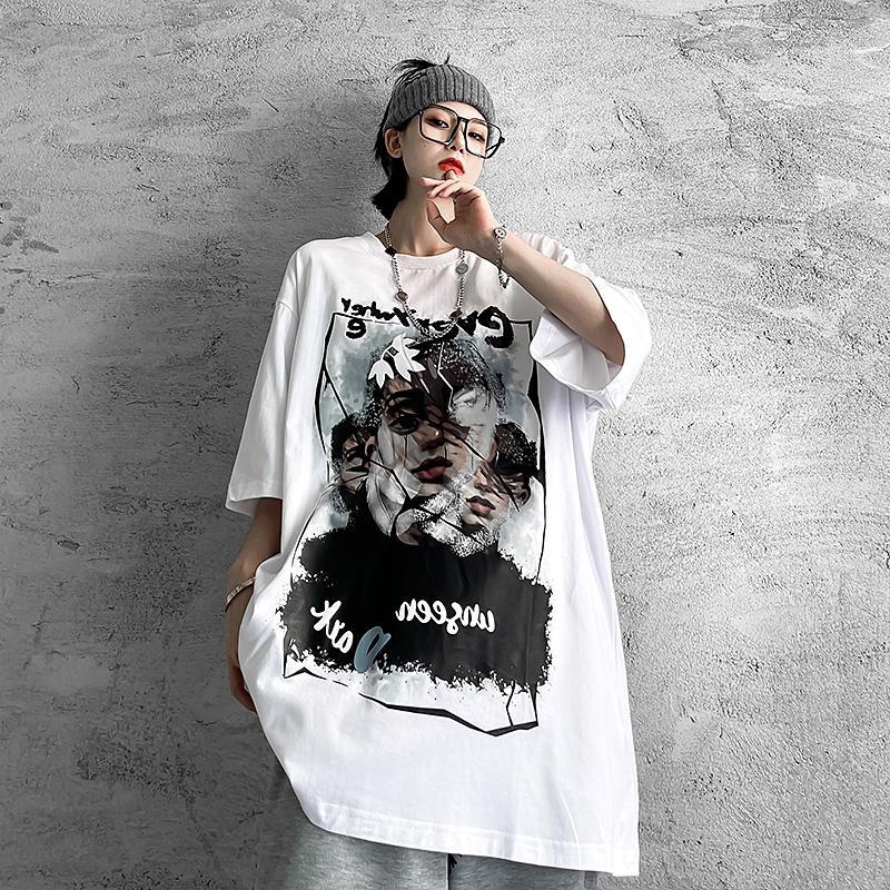 Áo Thun Tay Ngắn Dáng Rộng Cỡ Lớn 150kg Phong Cách Hip Hop Thời Trang Mùa Hè Cho Nữ