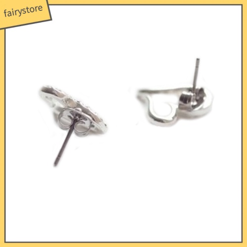 Khuyên Tai Hình Trái Tim Mở Đính Đá Pha Lê Thời Trang Cho Nữ