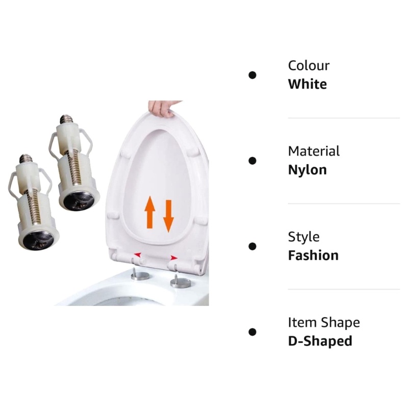 Ốc Vít cc WC Kèm Đai Ốc Nylon Và Đồng Thau Dành Cho Bệ Ngồi Toilet