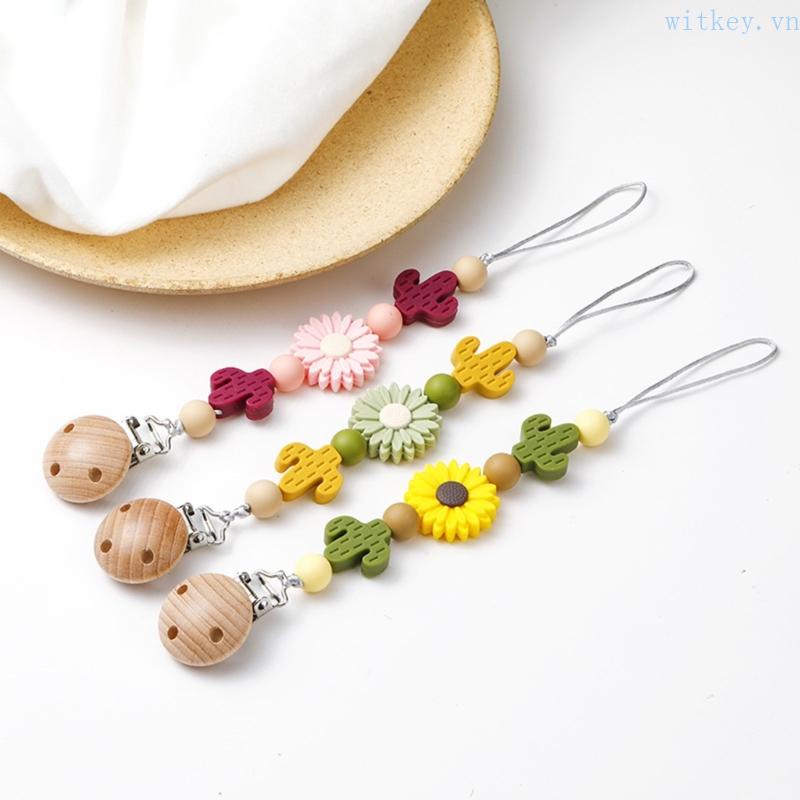 Giá Đỡ Núm Vú Giả Bằng Silicon Hình Hoa Dễ Thương Hiện Đại Có Kẹp Gỗ Cho Bé Sơ Sinh /