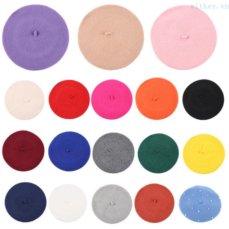 Mũ Nồi Unisex Màu Kẹo Trơn Dễ Thương Cổ Điển Thu Đông Cho Bé Sơ Sinh