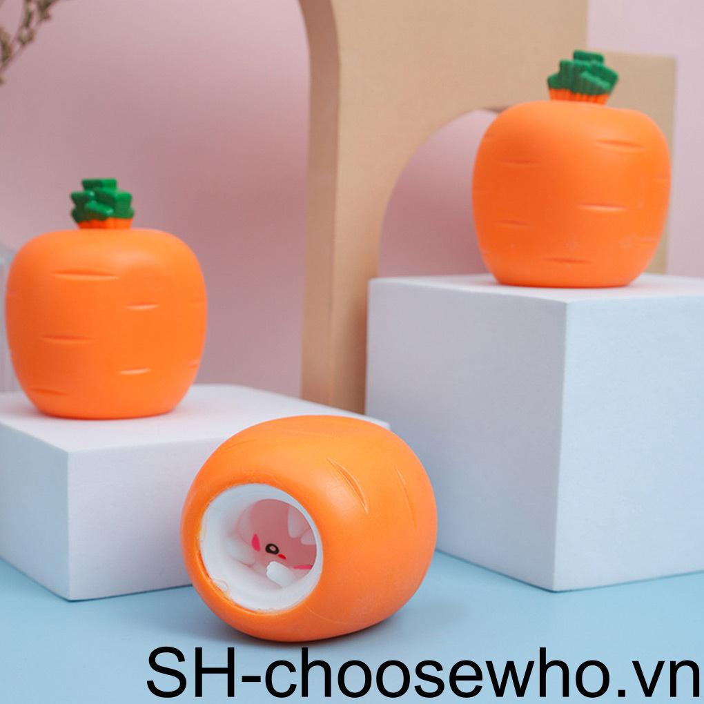 Đồ Chơi Bóp Giảm Căng Thẳng Hình Thỏ Cà Rốt Dễ Thương