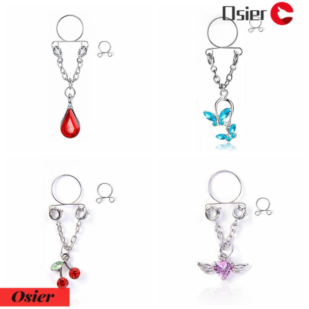 Osier1 Núm Vú Giả Bằng Thép Không Gỉ 316L Trang Sức Cơ Thể