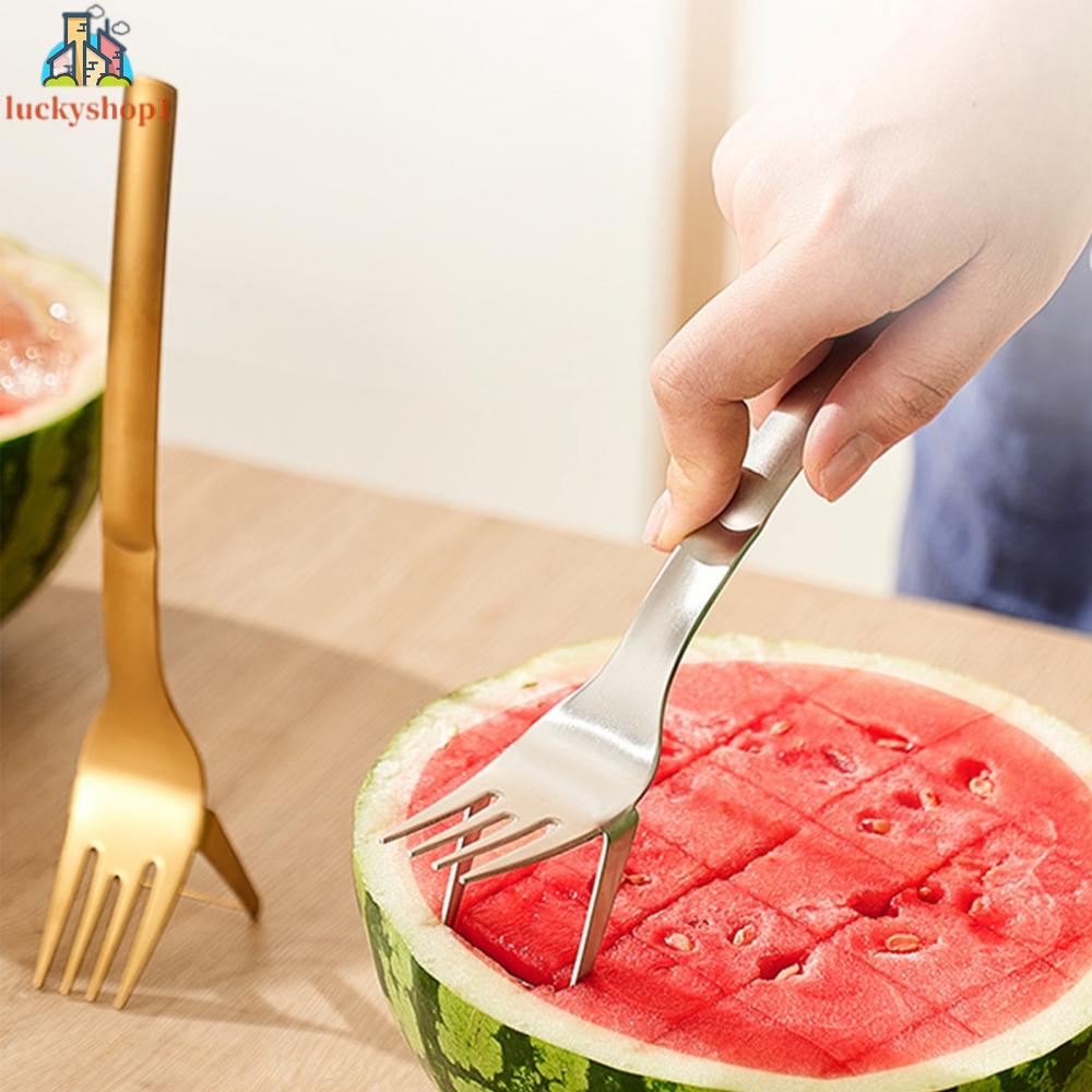 Nĩa Ăn Dưa Hấu Đa Năng Trọng Lượng Nhẹ Màu Bạc / Vàng Thiết Kế