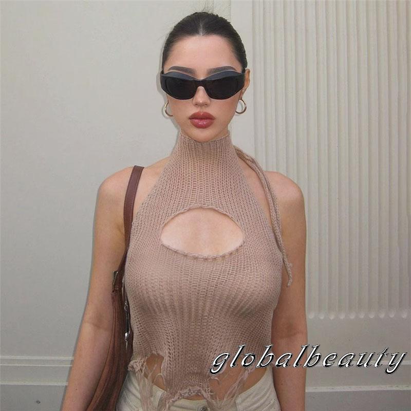 Áo Hai Dây Dệt Kim Hở Lưng Thời Trang Mùa Hè Cho Nữ