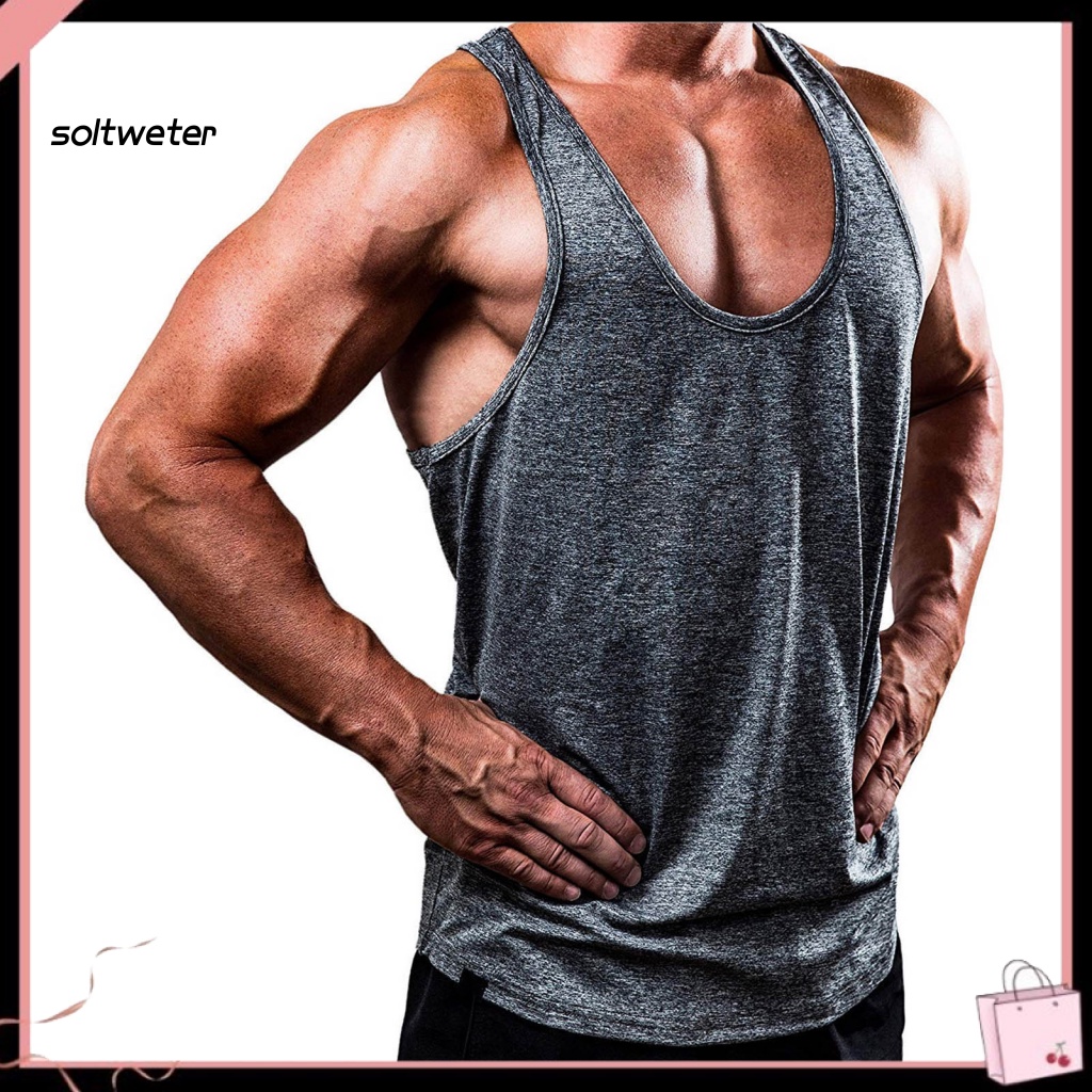 Áo Ba Lỗ Mỏng Cổ Chữ U Màu Trơn Thời Trang Mùa Hè Cho Nam