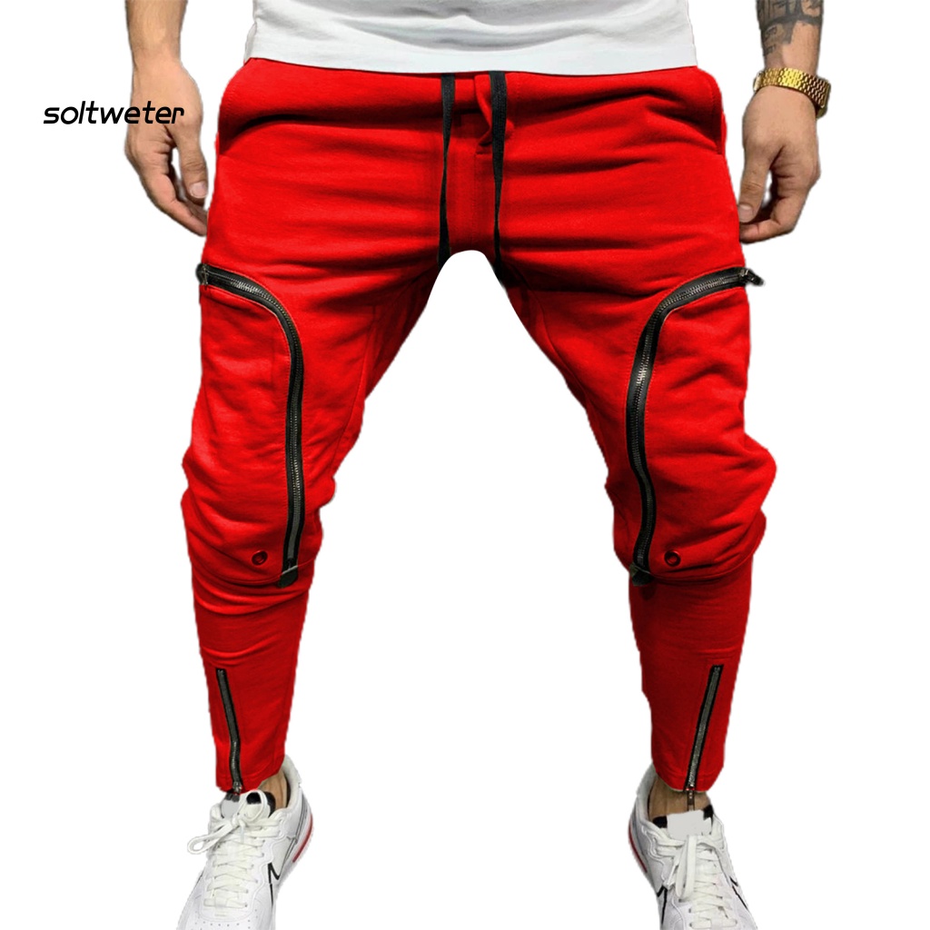 Quần Dài Dây Rút Nhiều Túi Màu Sắc Đơn Giản Thời Trang Đường Phố Cho Nam