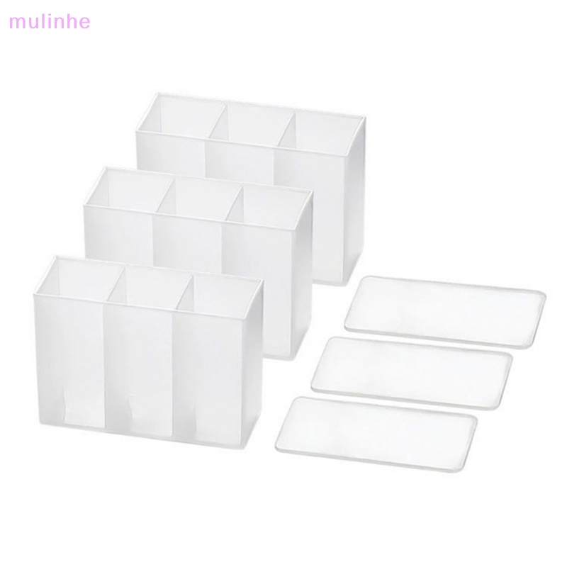 Hộp Đựng Đồ Dùng 3 Ngăn Tự Dính Gắn Tường Tiện Dụng