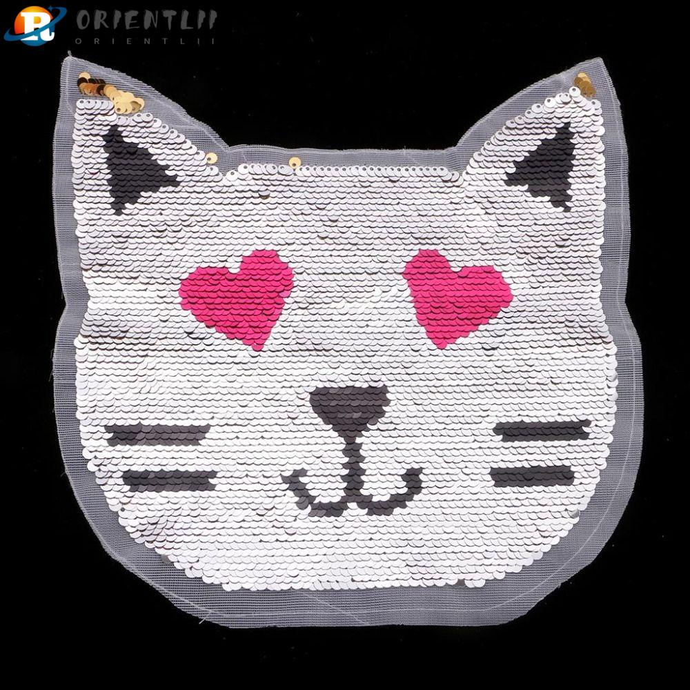 Phụ Kiện Kim Sa Hình Mèo May Quần Áo Màu Sắc Chất Lượng Cao