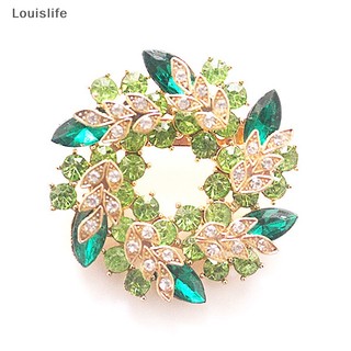 Ghim cài áo hình hoa đính đá pha lê lấp lánh hiệu louislife