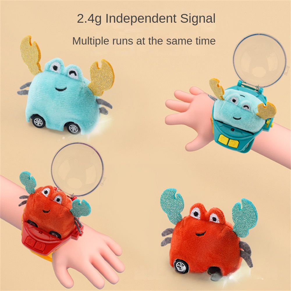 Đồ Chơi Xe Hơi Điều Khiển Từ Xa Mini 2.4G Hình Chú Cua Nhồi Bông Đáng Yêu Cho Bé