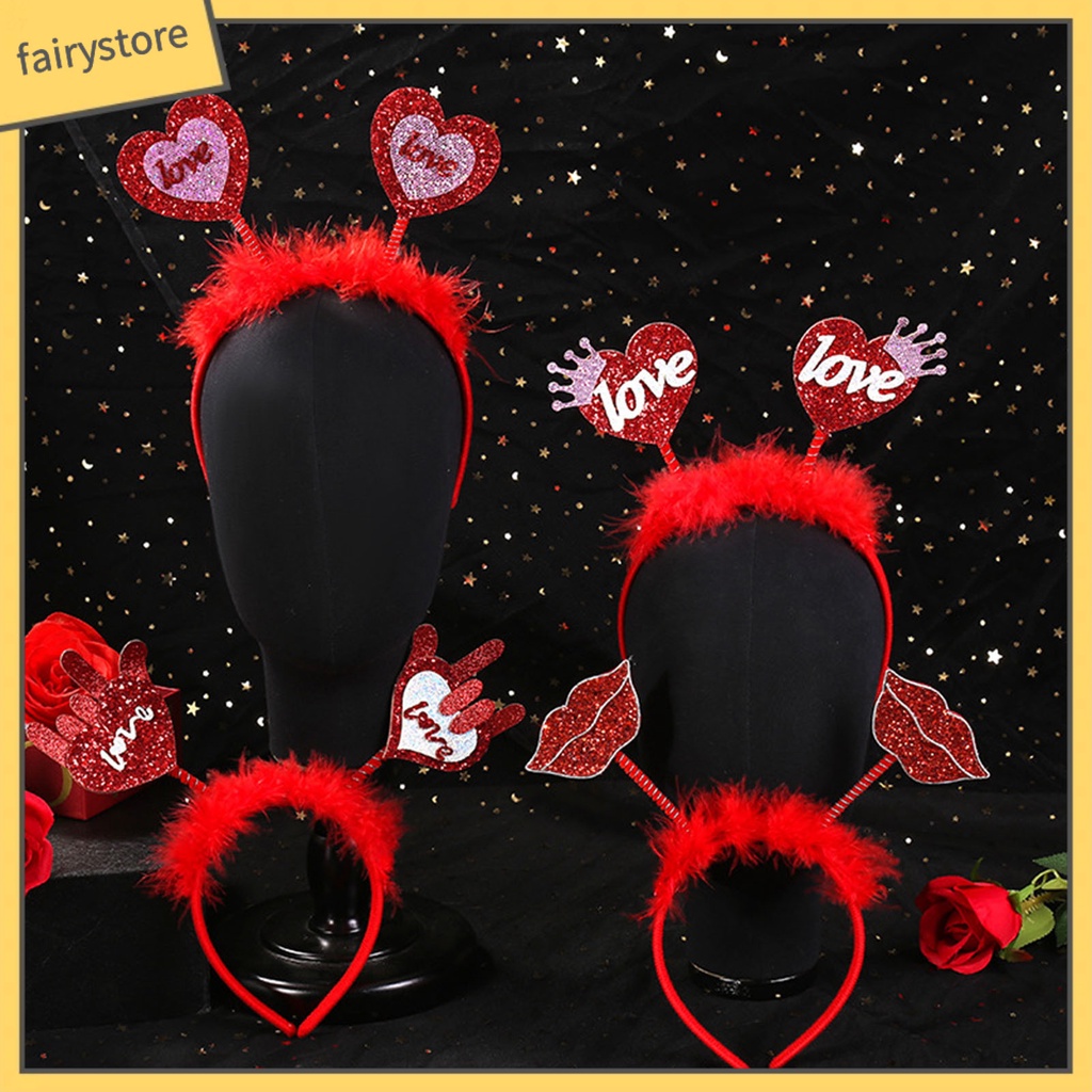 [FRO] Băng Đô Cài Tóc Hình Ăng Ten Trái Tim Đính Kim Sa Vui Nhộn Cho Tiệc Hóa Trang