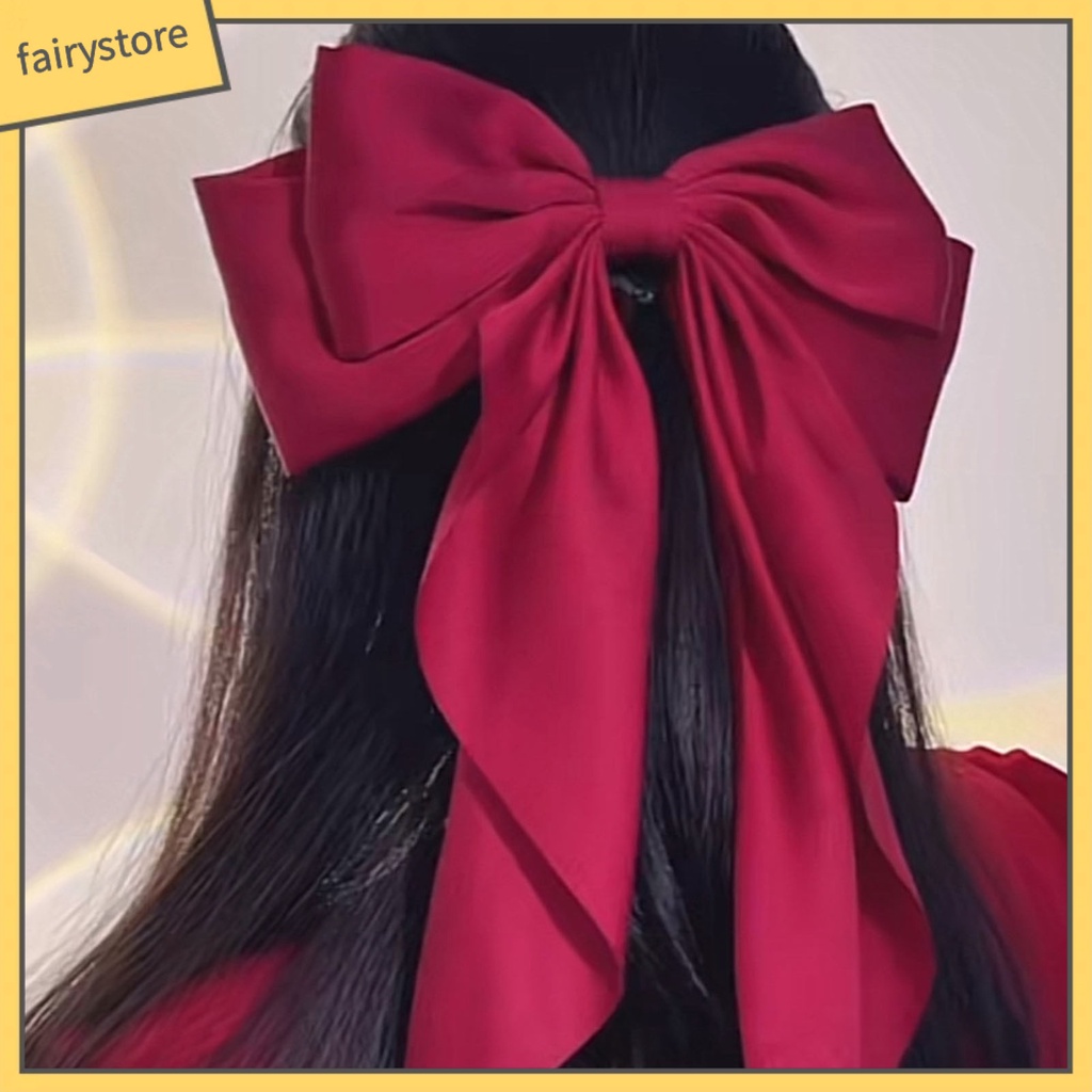 Kẹp Tóc Nơ Ruy Băng Satin Co Giãn Tốt Phong Cách Hàn Quốc Cho Bé Gái