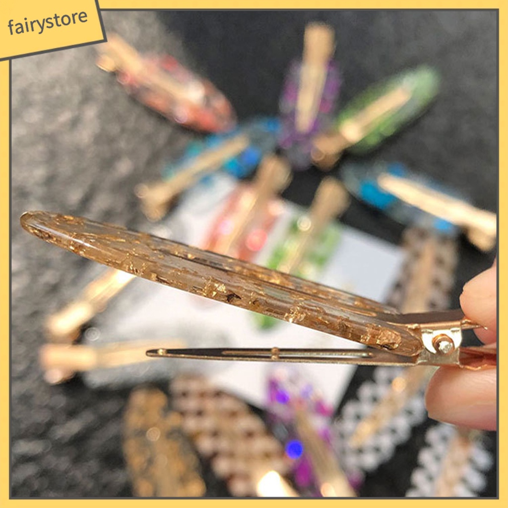 1 Cặp Kẹp Tóc Hình Chiếc Lá Bằng Kim Loại Gọn Nhẹ Không Lông Xù