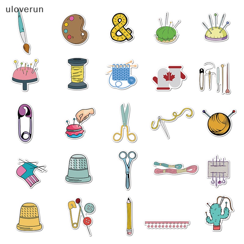 Set 50 Miếng Dán Hình Thước May Vá Trang Trí Điện Thoại Sáng Tạo