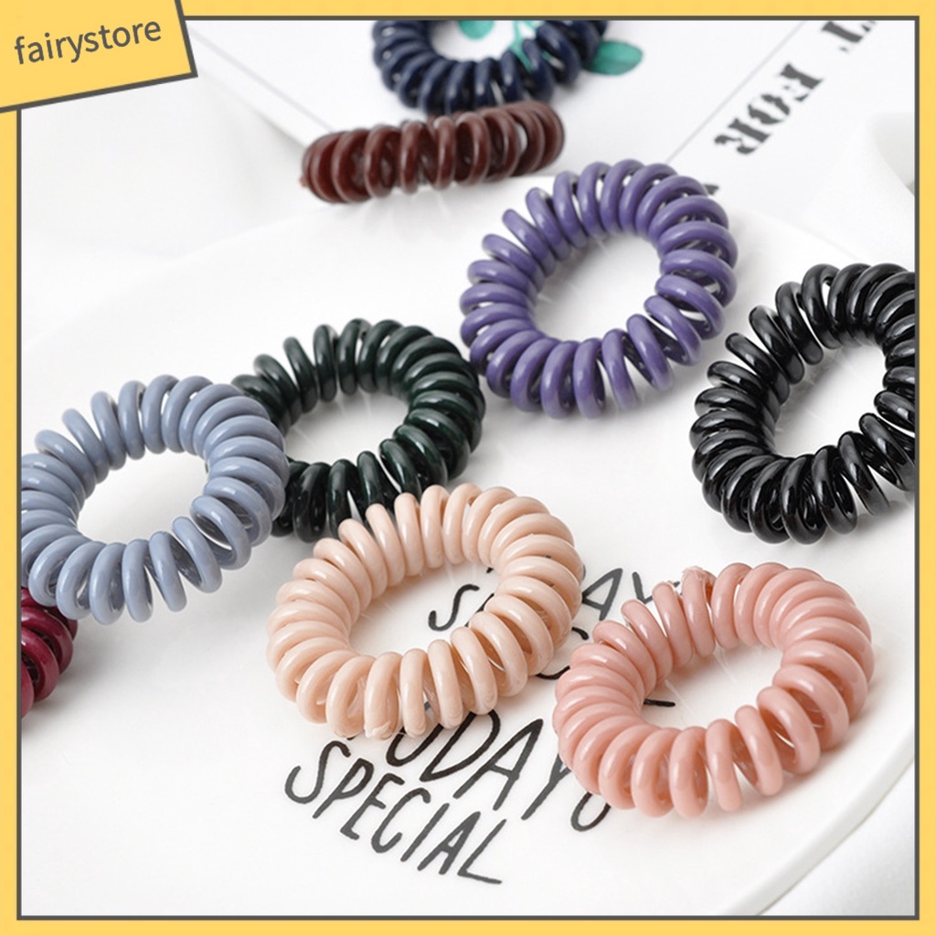 Dây Buộc Tóc Dạng Xoắn Ốc Gọn Nhẹ Không Để Lại Dấu Vết Nhiều Màu Sắc Đơn Giản Cho Nữ