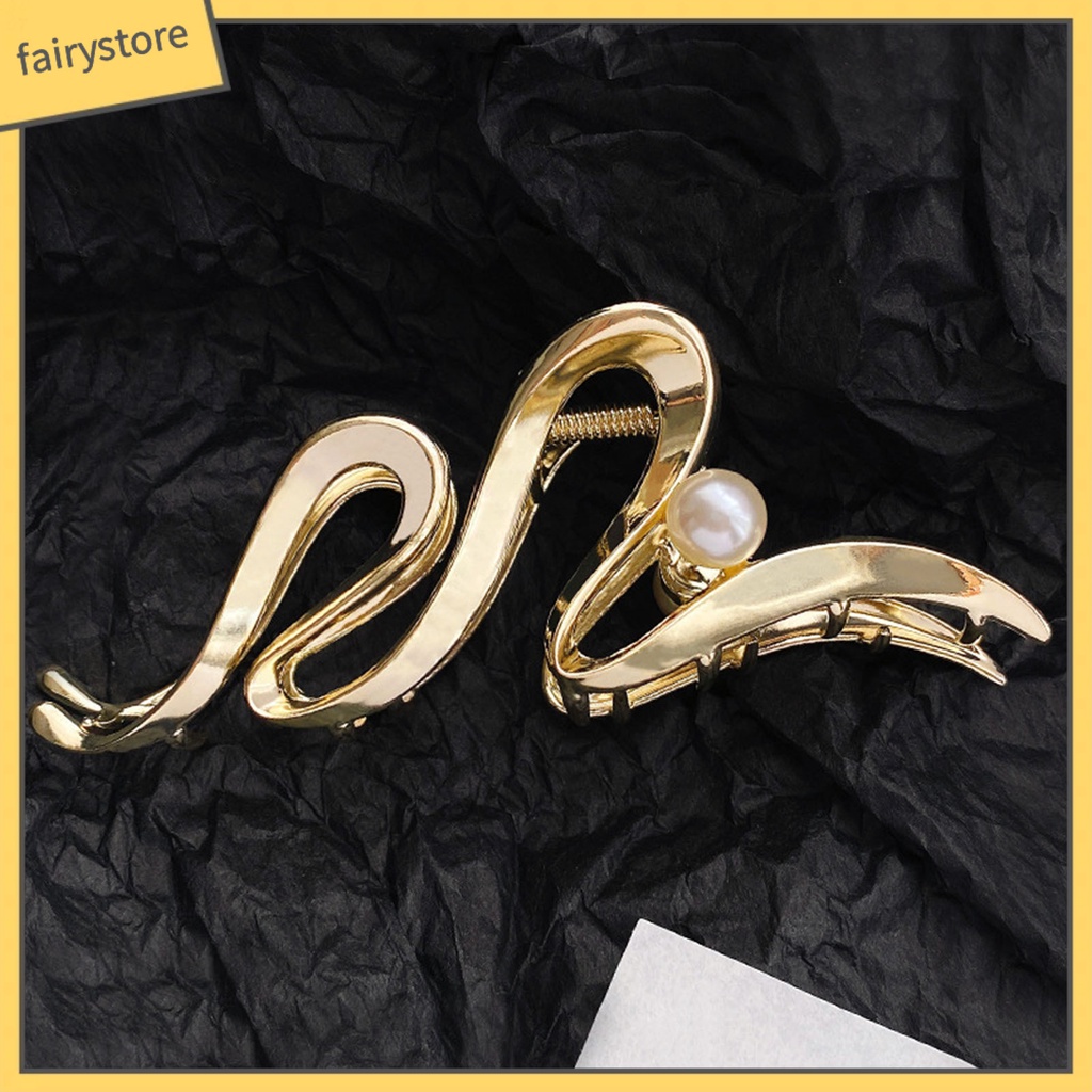 [FRO] Kẹp Tóc Càng Cua Đính Ngọc Trai Giả Màu Trơn Trang Trí Tóc Trơn Mượt Phong Cách Bland Cao Cấp Cho Nữ