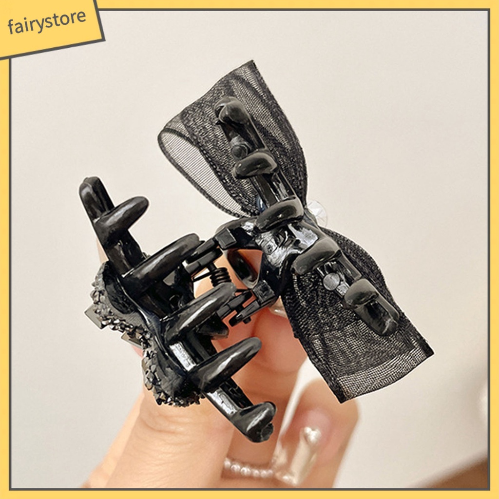 [FRO] Kẹp Tóc Hình Nơ Hai Mặt Đính Đá Nhỏ Co Giãn Chống Trượt Trang Trí Tóc Tạo Kiểu Dành Cho Nữ