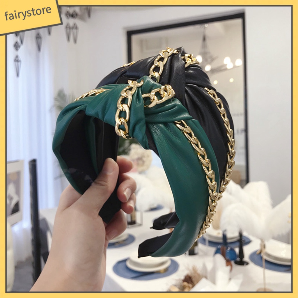 Băng Đô Dây Xích Thắt Nút Bằng Hợp Kim Giả Da Chống Trượt [FRO] Duyên Dáng Cho Dating