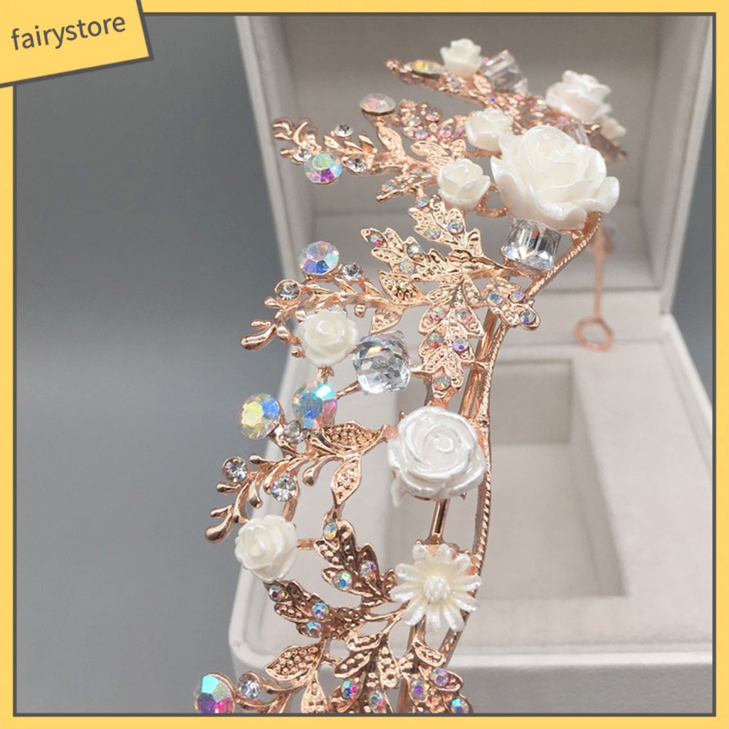 Cài Tóc Hình Vương Miện Đính Đá Lấp Lánh Sang Trọng Cho Cô Dâu