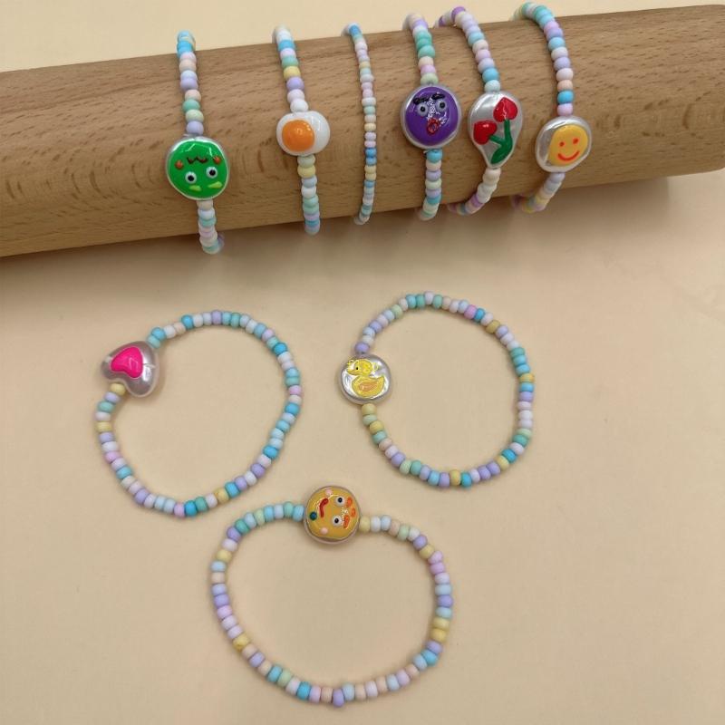 Vòng Tay Chuỗi Hạt Resin Nhiều Màu Dễ Thương Phong Cách Bohemian Thời Trang Cho Nữ