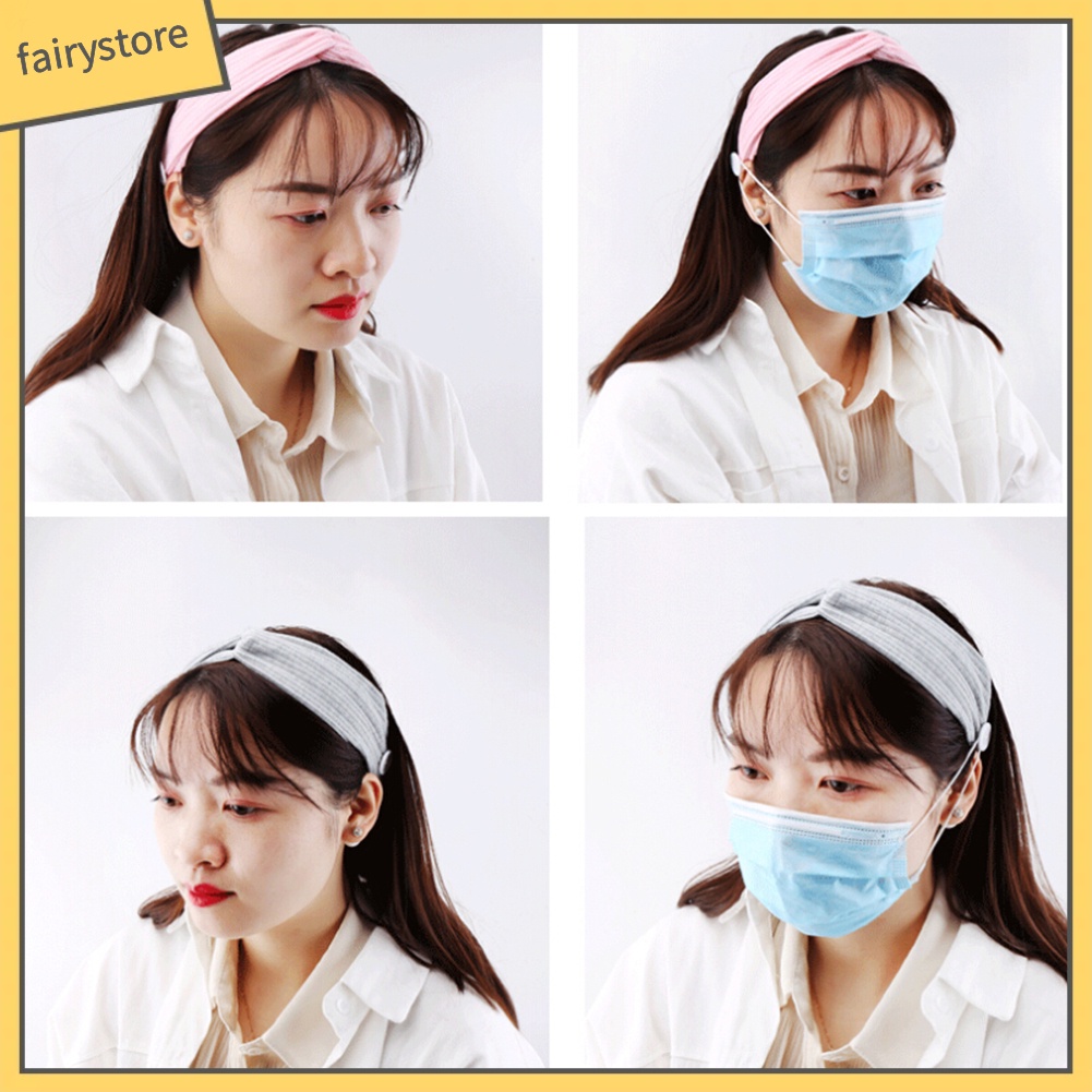 Set 6 Băng Đô Cài Tóc Co Giãn Bảo Vệ Tai Dùng Tập Yoga / Y Tá