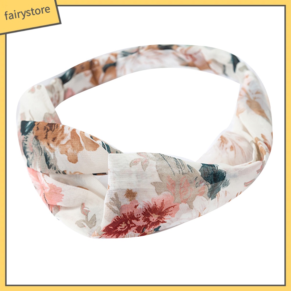 Băng Đô Thắt Nút Co Giãn In Họa Tiết Hoa Xinh Xắn Thời Trang Cho Nữ
