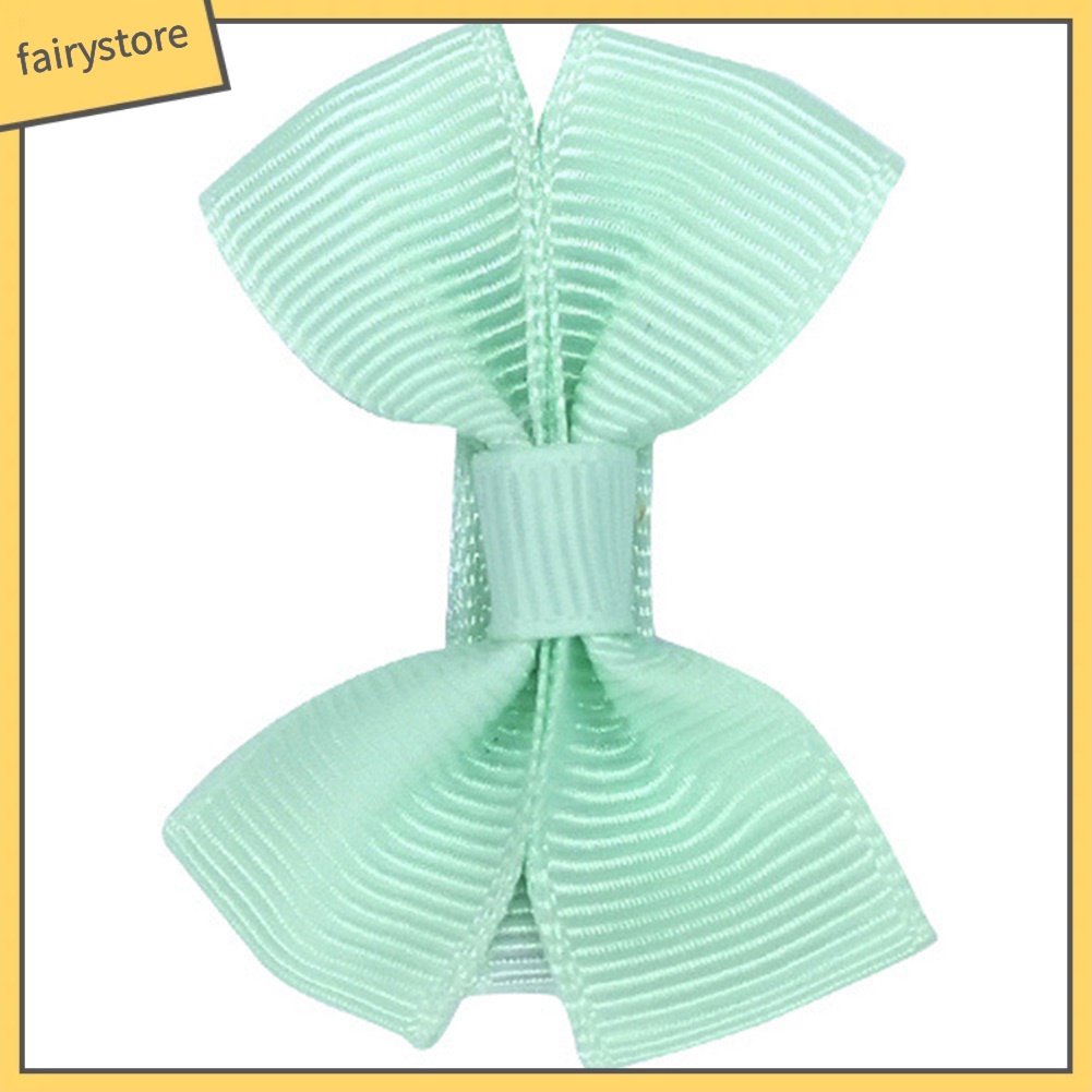 1 Kẹp Tóc Nơ Mini Màu Trơn Thời Trang Cho Bé Gái