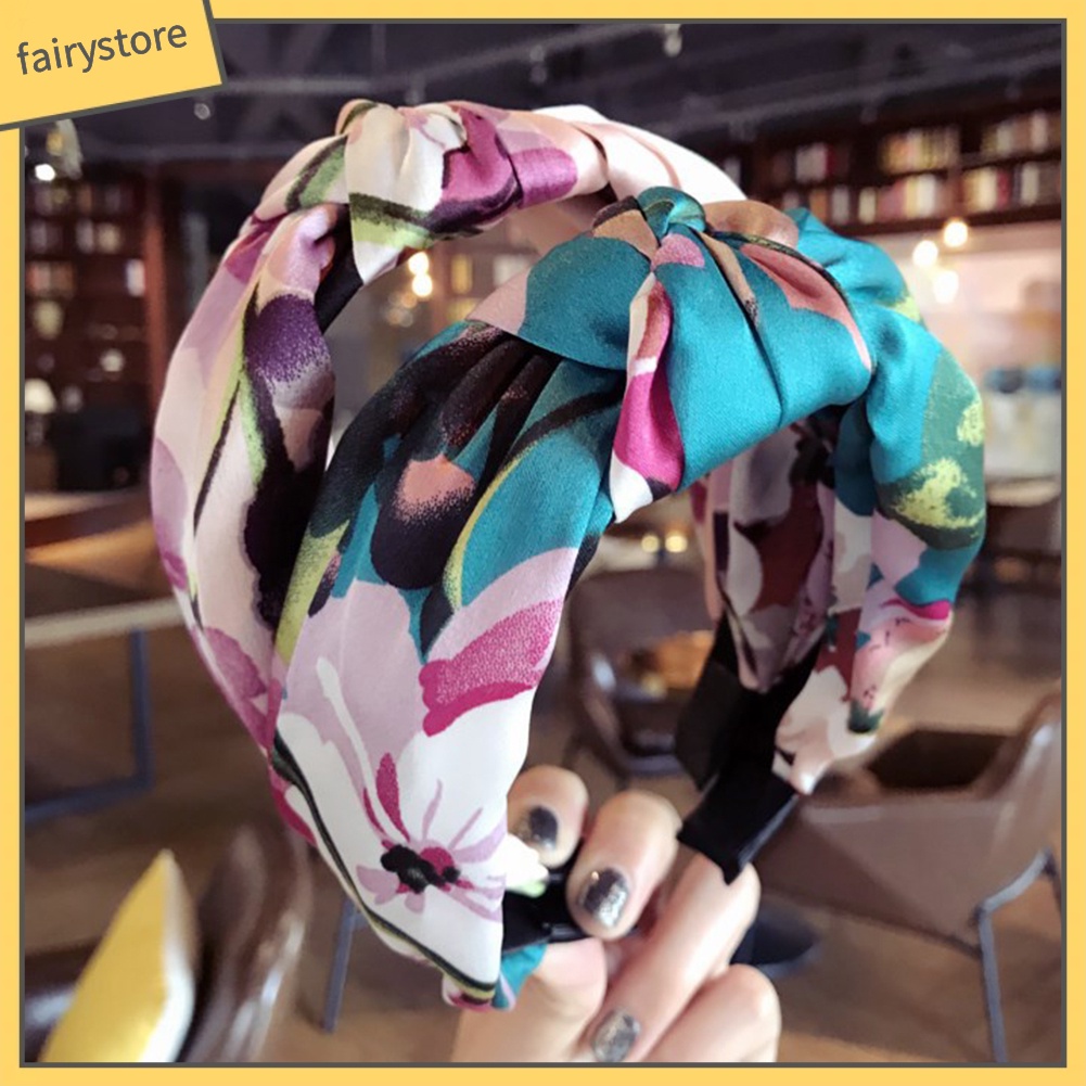 Băng Đô Thắt Nút Họa Tiết Hoa Thời Trang Cho Nữ