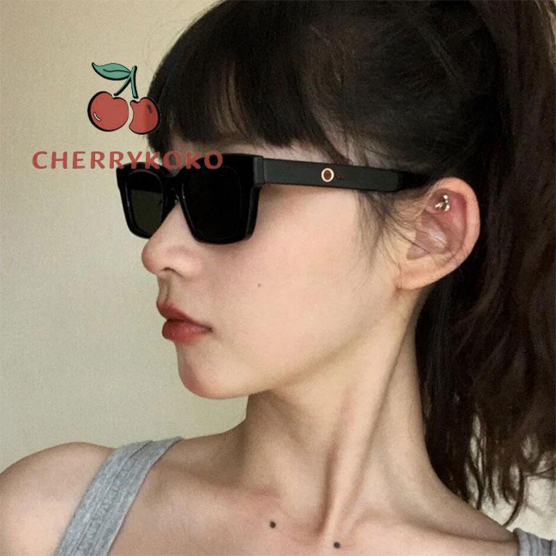 🍒🍒CHERRYKOKO Kính râm nam nữ thời trang retro đi biển mẫu mới Màu đen phong cách cá tính siêu ngầu