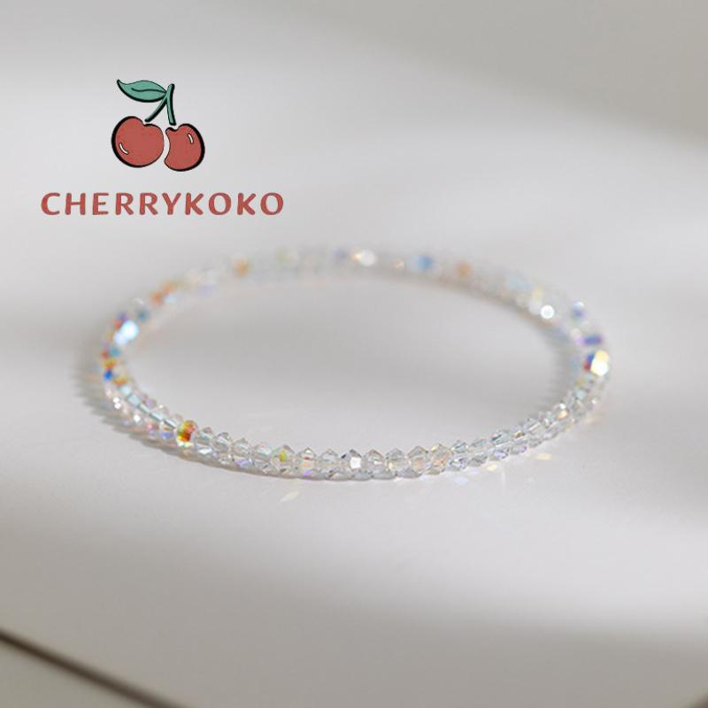 🍒🍒CHERRYKOKO Siêu Flash!Hàng Chính Hãng Vòng Đeo Tay Siêu Mỏng Đính Pha Lê Đơn Giản Kết Cấu Nhẹ Sang Trọng Cho Nữ