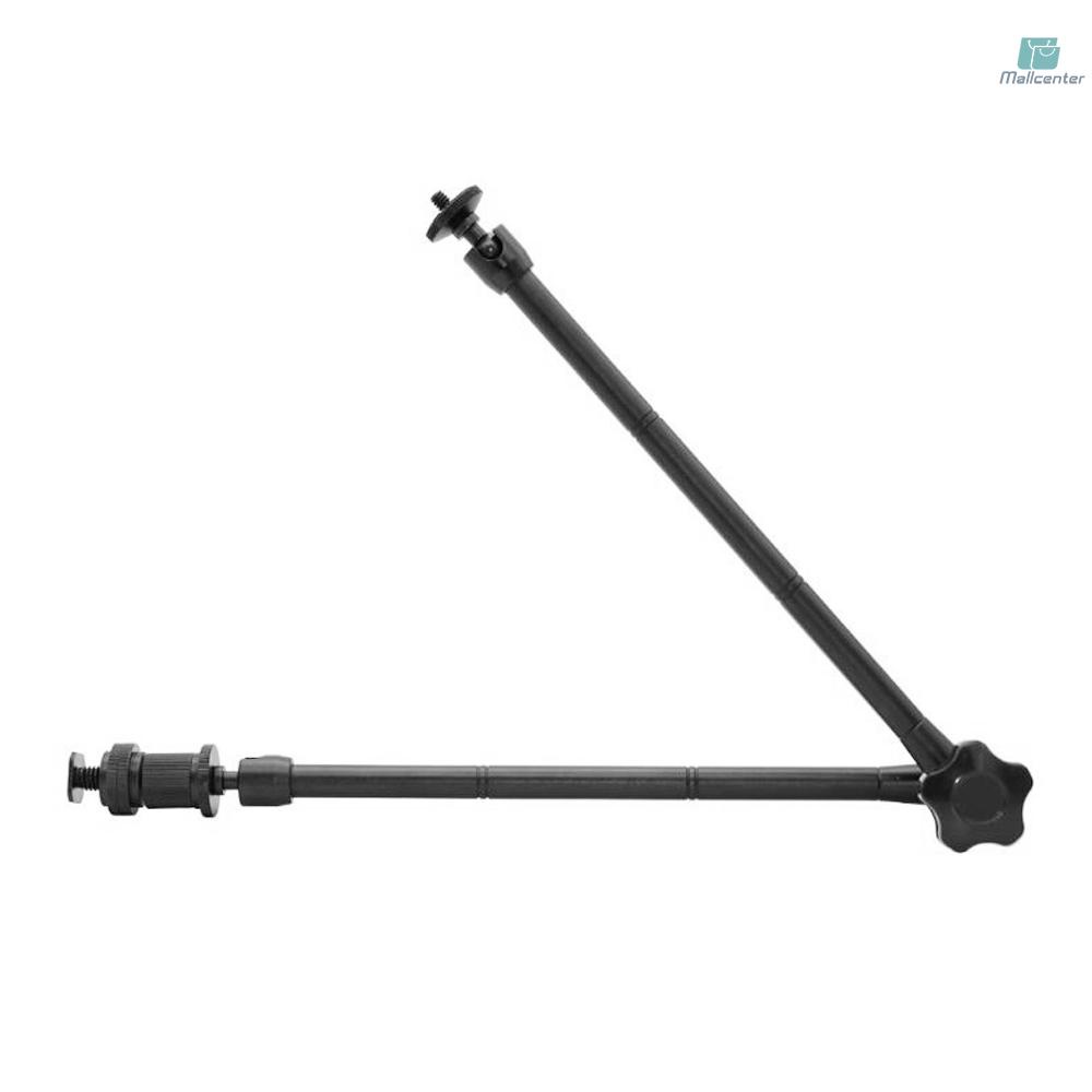 20 Inch Adjustable Articulating Friction Arm Aluminum Alloy 2KG Payload with Cold Shoe Universal 1/4 Screw for Flash Light Field Monitor Phone Mount Tripod Mounting