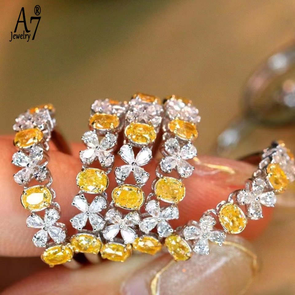 A7| Nhẫn Kim Cương Vàng Pt950 Platinum Hình Cỏ Ba Lá / Giọt Nước Thời Trang M3420