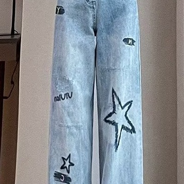 Quần Jeans Nữ Dài Lưng Cao Ống Rộng Thời Trang Hàn