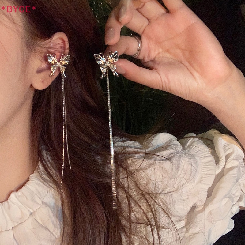 Khuyên Tai Dáng Dài Hình Bướm Bằng Kim Loại Thời Trang Cho Nữ Mới