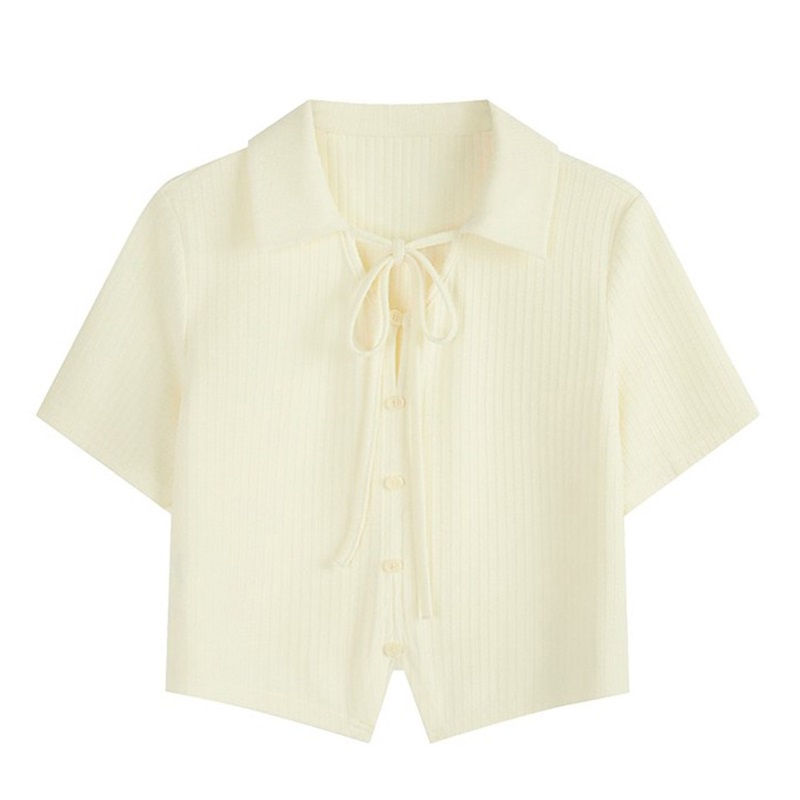 Nzn Áo Sơ Mi polo Tay Ngắn Dáng Ôm Cột Dây Gợi Cảm Thời Trang Cho Nữ