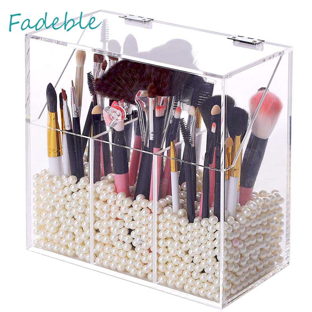 Hộp Đựng Cọ Trang Điểm Bằng Acrylic Chống Bụi Tiện Dụng