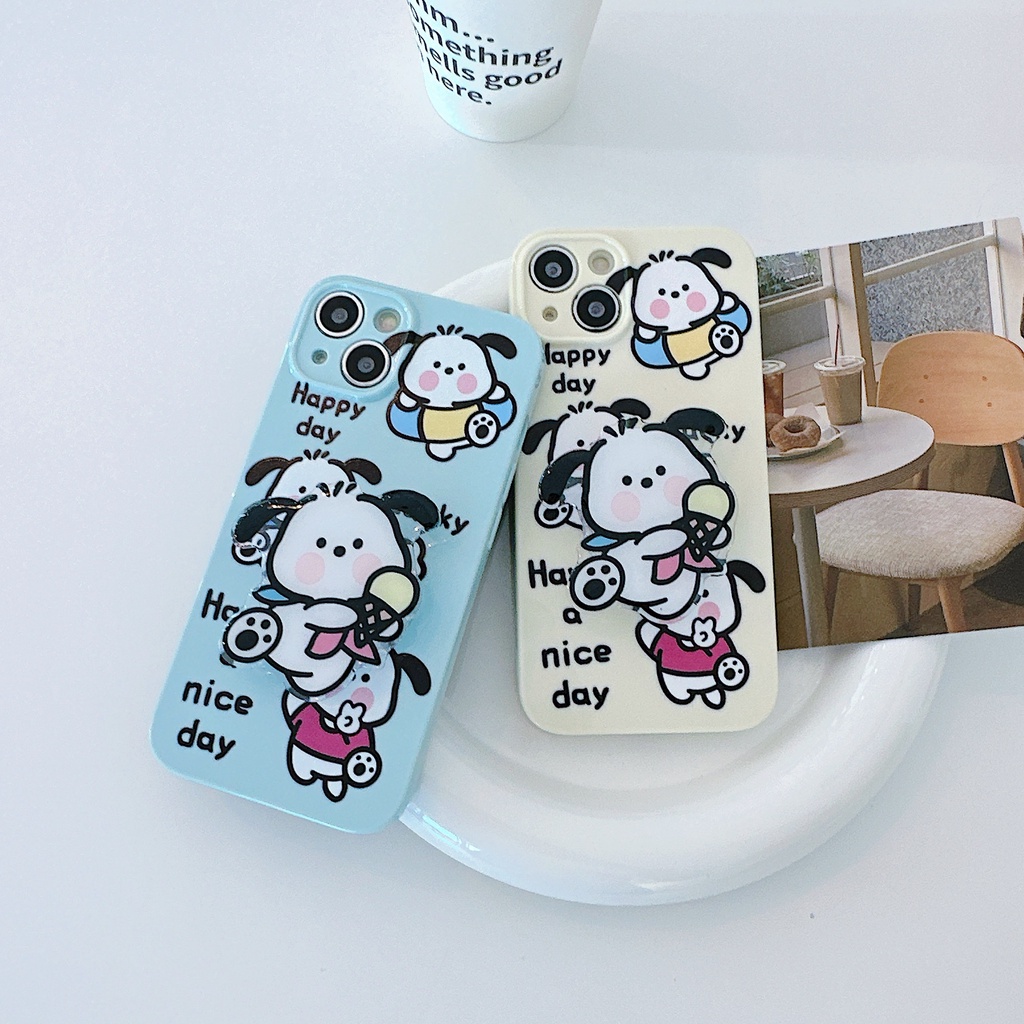 Ốp Điện Thoại TPU Dẻo Họa Tiết Hoạt Hình Chú Chó Tai To Dễ Thương Cho iPhone 13 12 11 Pro Max 14 Plus