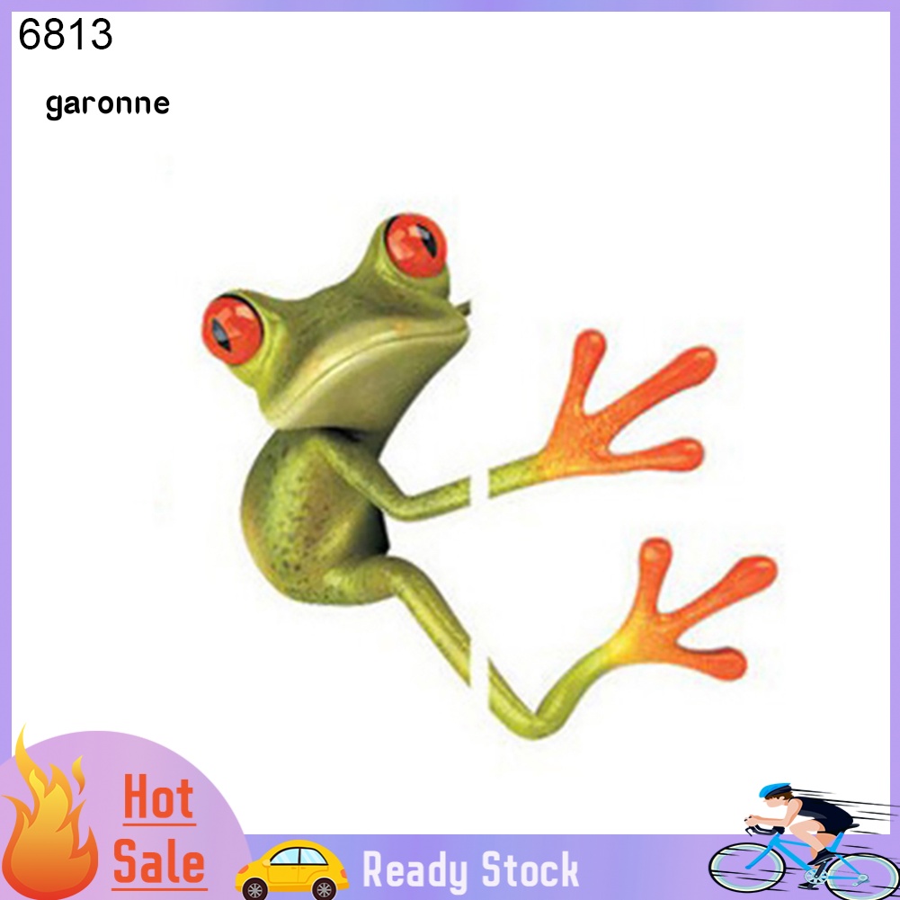 Đề Can Dán Trang Trí Cửa Sổ Xe Hơi Hình Chú Ếch 3D Bằng Chất Liệu Vinyl Chống Thấm Nước