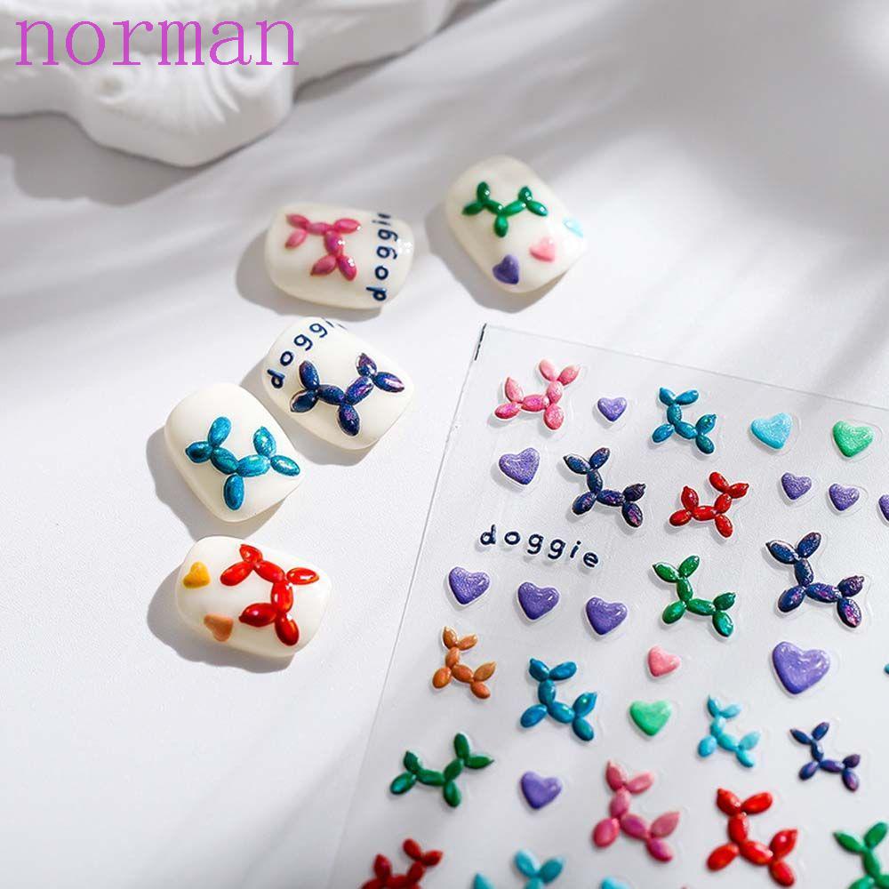 Miếng Dán Móng Tay Tự Dính Họa Tiết Hoạt Hình Cún Dễ Thương