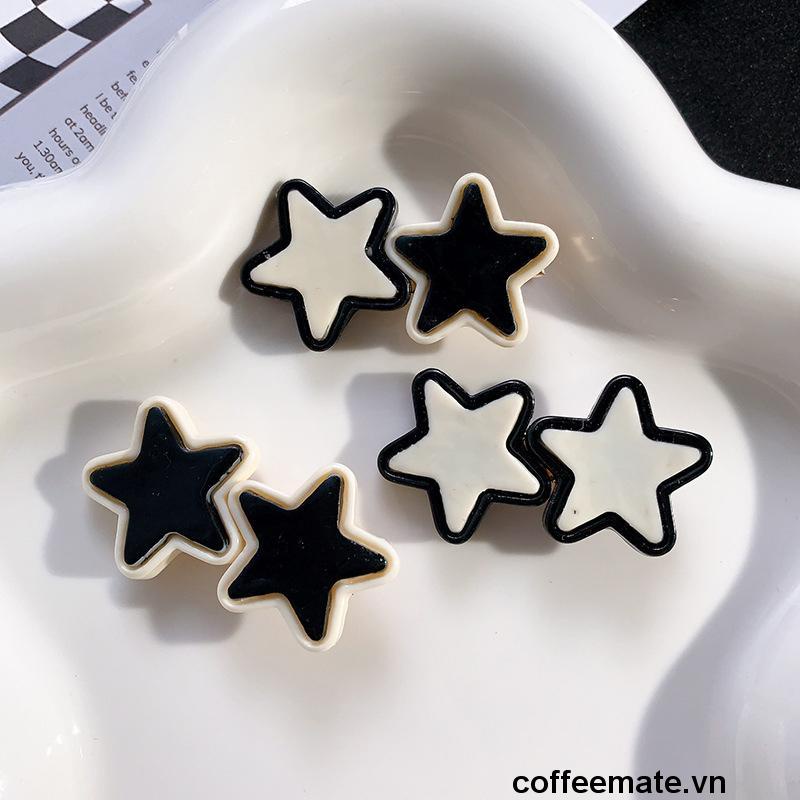 ⚡Kẹp Tóc Ngôi Sao Năm Cánh Màu Trắng Đen Phong Cách Hàn Quốc Dễ Thương Cho Nữ