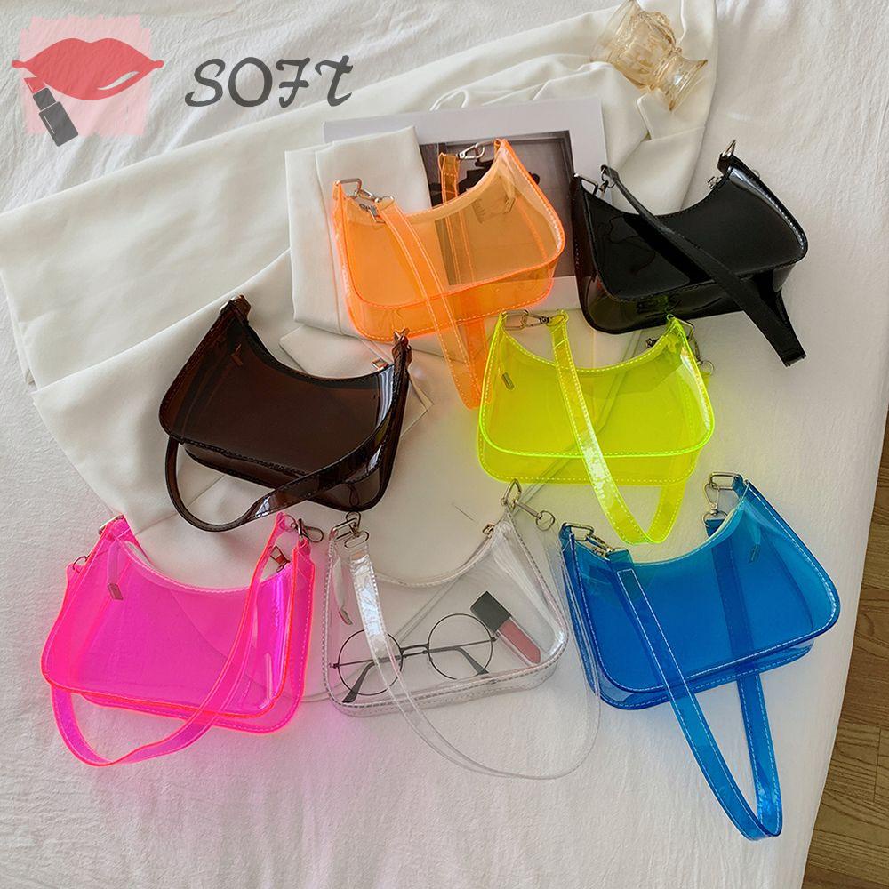 Túi đeo dưới cánh tay Trong Suốt Màu Huỳnh Quang Thời Trang Mùa Hè